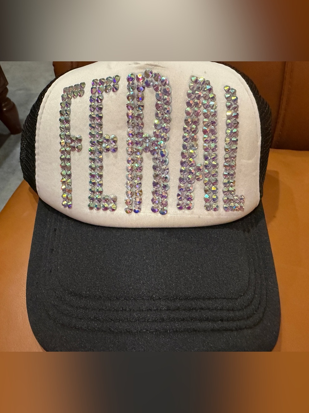 Nwot! Rhinestone Bling Feral Trucker Hat